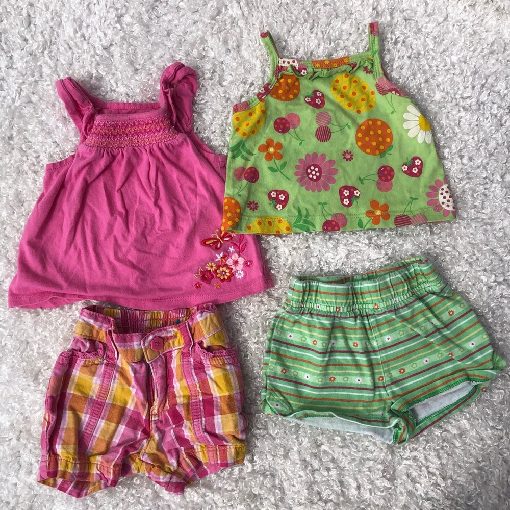6/9 month 4piece mix wear shirt and pants girls